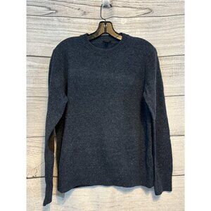 J. Crew Mens Gray Wool Blend Crewneck Sweater With Elbow Patches Size M